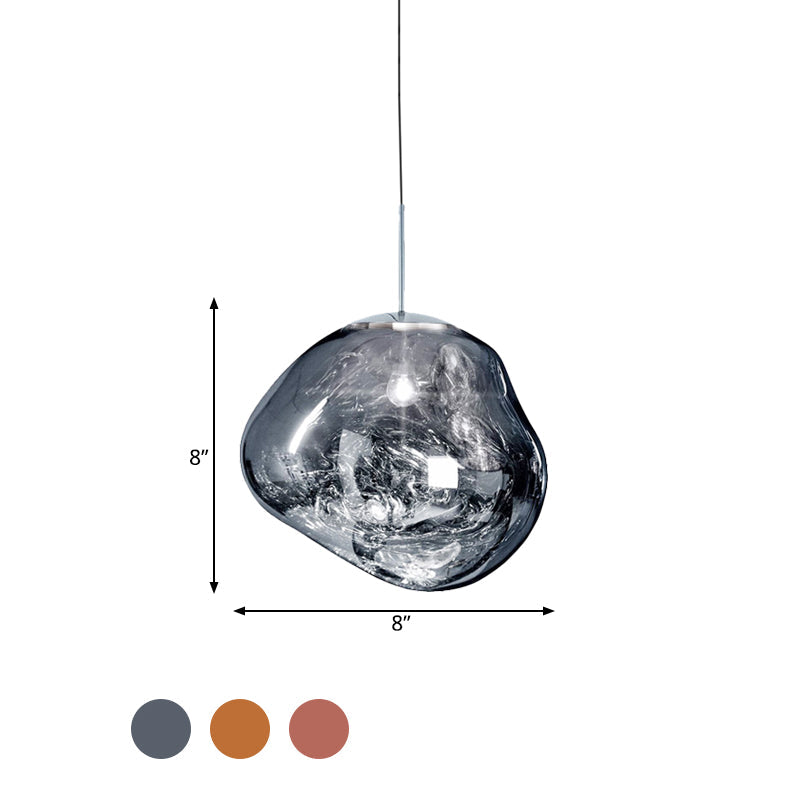 Moderne Hanglamp Zilver/Rood Glas | Stijlvolle Eetkamer Plafondlamp met 1 Licht