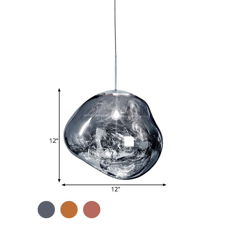 Moderne Hanglamp Zilver/Rood Glas | Stijlvolle Eetkamer Plafondlamp met 1 Licht