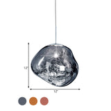 Moderne Hanglamp Zilver/Rood Glas | Stijlvolle Eetkamer Plafondlamp met 1 Licht