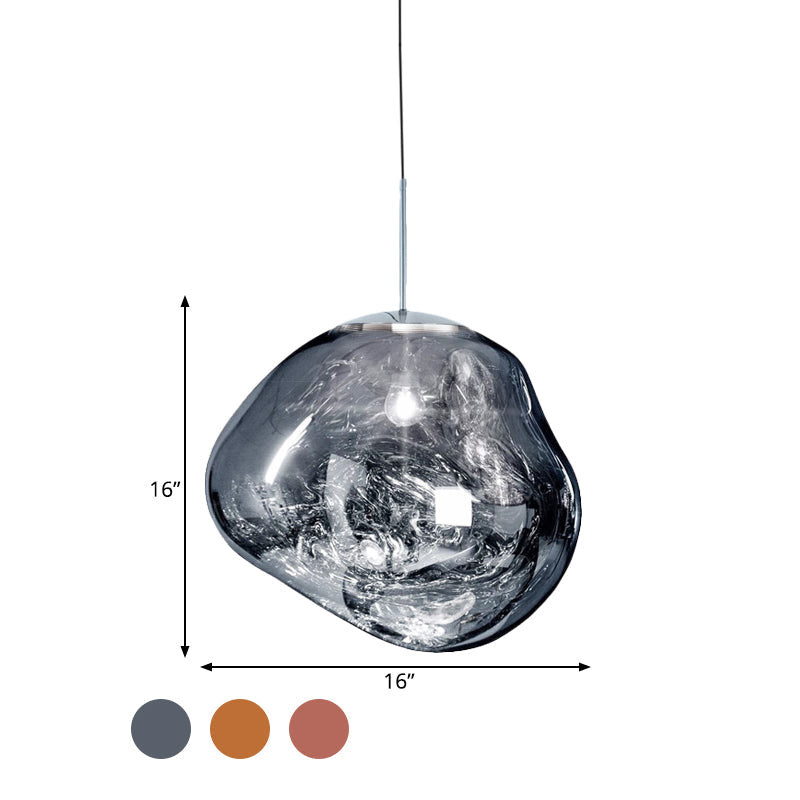 Moderne Hanglamp Zilver/Rood Glas | Stijlvolle Eetkamer Plafondlamp met 1 Licht