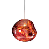 Moderne Hanglamp Zilver/Rood Glas | Stijlvolle Eetkamer Plafondlamp met 1 Licht