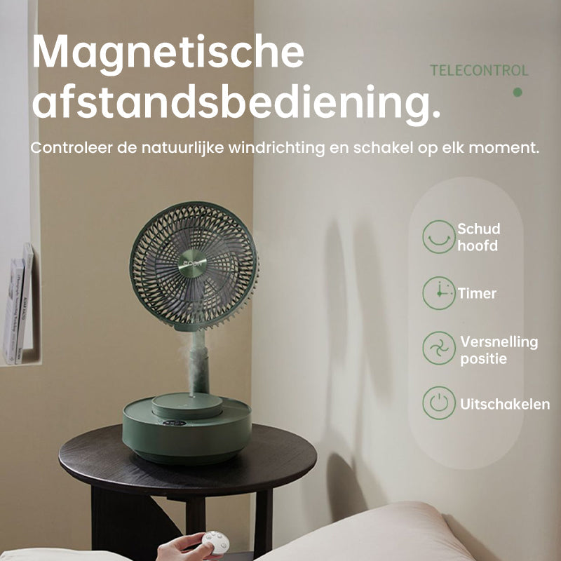 Draagbare Oplaadbare Telescopische Tafelventilator met Stil Ontwerp en Verstelbare Hoogte