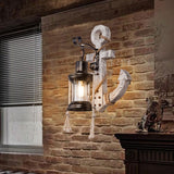 Vintage Anker LED Wandlamp - Industrieel Metaal & Hout voor Eetkamer/Woonkamer