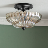 Semi Flush Mount Plafondlampen Parapluevormige Glazen Lamp