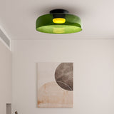 Middeleeuwse Flush Mount Glazen Plafondlamp