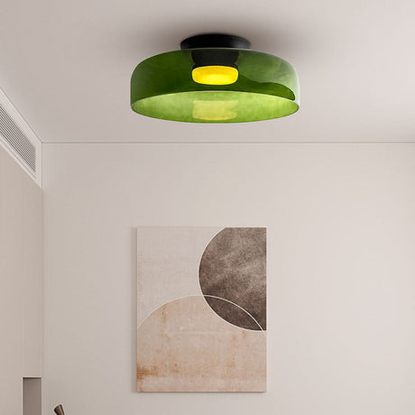 Middeleeuwse Flush Mount Glazen Plafondlamp