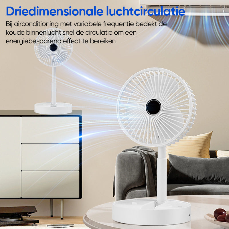 Draagbare Oplaadbare Telescopische Tafelventilator met Stil Ontwerp en Verstelbare Hoogte