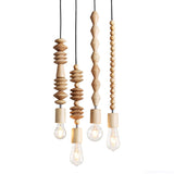 Retro Houten Geometrische Kralen Slinger Verlichting Hanglamp