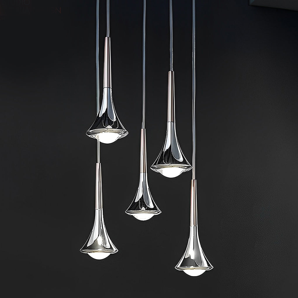 Moderne LED Hanglamp in Waterdruppelvorm – Verstelbare Metalen Kroonluchter voor Woonkamer, Slaapkamer, en Eetkamer
