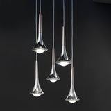 Moderne LED Hanglamp in Waterdruppelvorm – Verstelbare Metalen Kroonluchter voor Woonkamer, Slaapkamer, en Eetkamer
