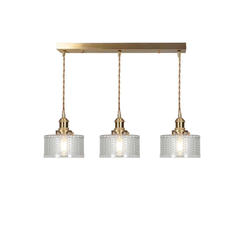 Retro Korte Cilinder Golvend Glazen Hanglamp