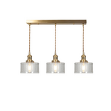 Retro Korte Cilinder Golvend Glazen Hanglamp