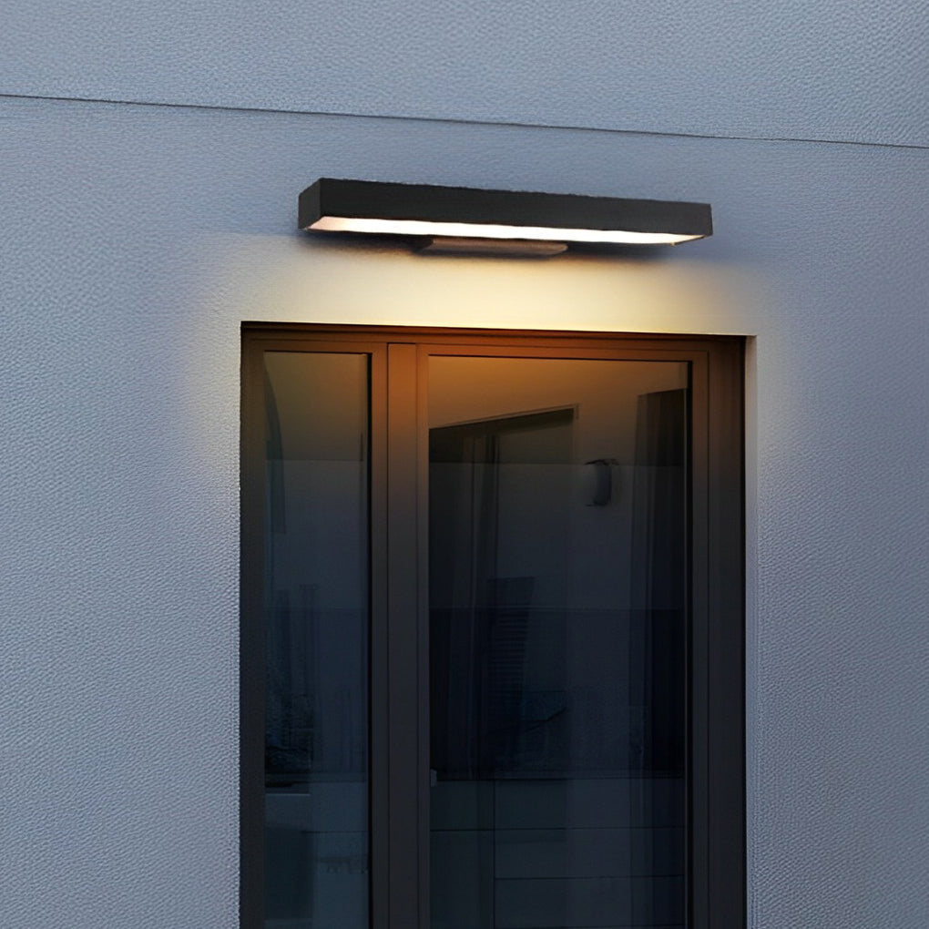 Rechthoekige Minimalistische Waterdichte Bewegingssensor Zwarte Moderne Wandlamp