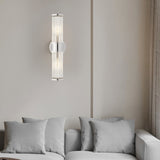Moderne Wandlamp Cilindrisch Glas 1/2-Lichts Goud/Chroom - LED Sfeerverlichting voor Woonkamer & Slaapkamer