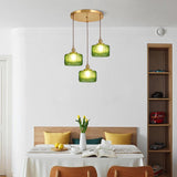 Retro Korte Cilinder Golvend Glazen Hanglamp