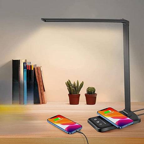 LED Tafellamp met USB Oplaadpoort - 5 Lichtstanden & Dimbare Helderheid voor Bureau en Lezen