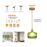 Retro Korte Cilinder Golvend Glazen Hanglamp