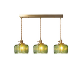 Retro Korte Cilinder Golvend Glazen Hanglamp