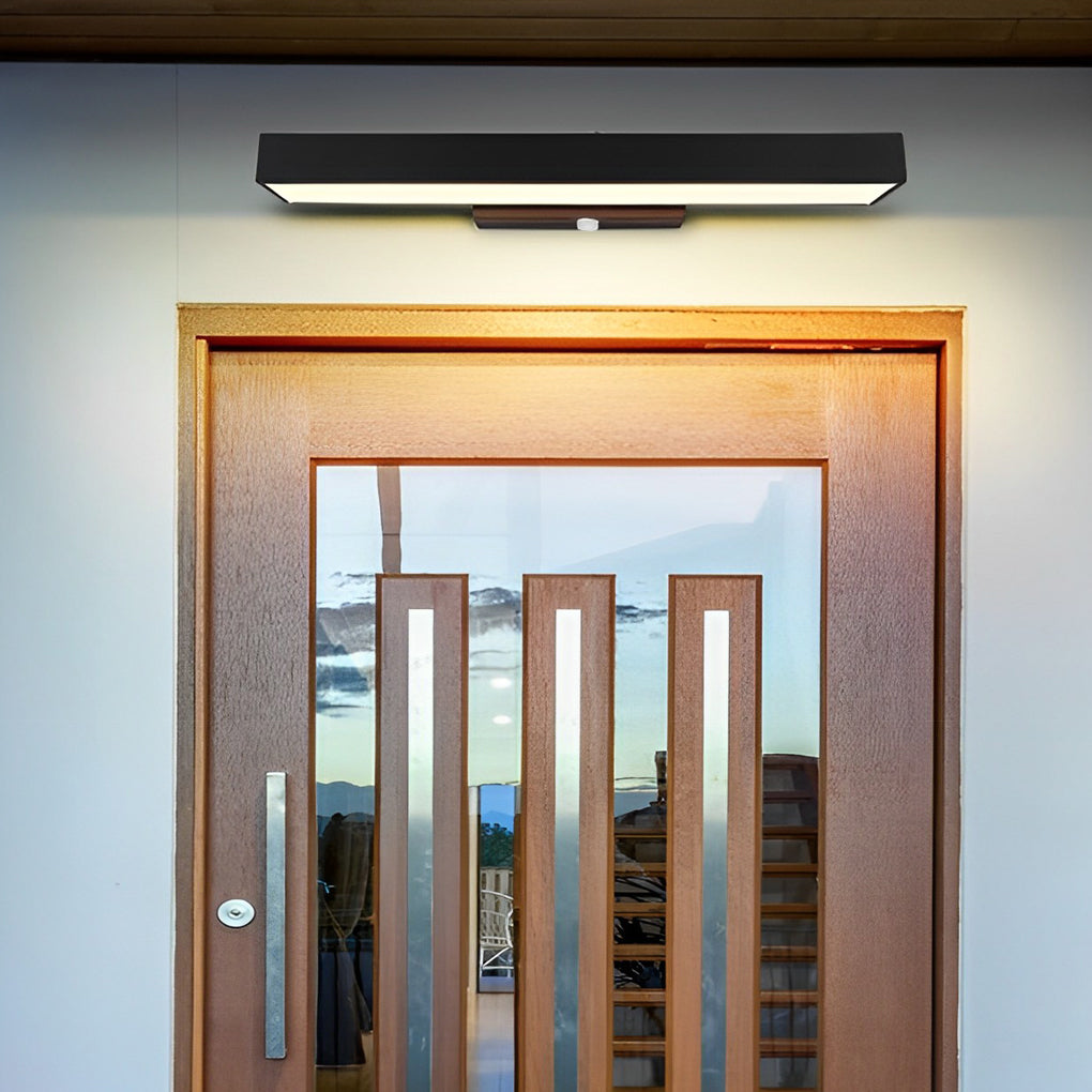 Rechthoekige Minimalistische Waterdichte Bewegingssensor Zwarte Moderne Wandlamp