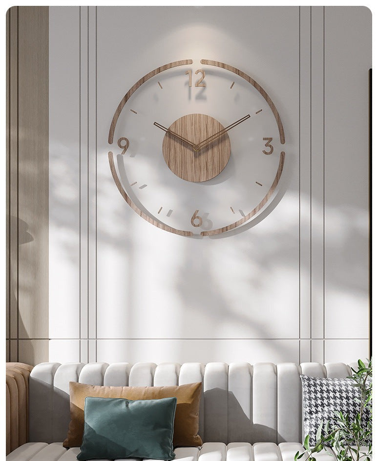 Nordic Stille Wanddecoratieklok van Echt Hout, 35 cm | Geruisloos en Stijlvol