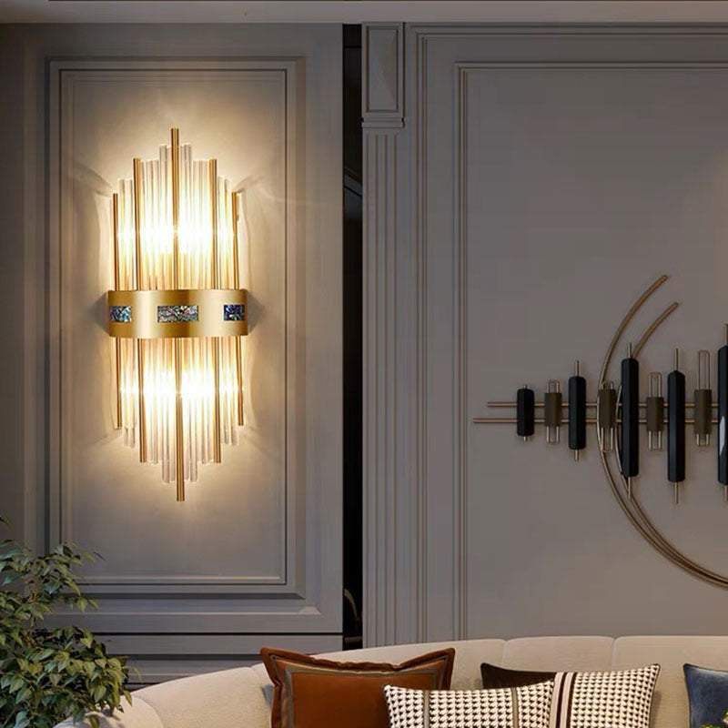 Luxe Kristal LED Wandlamp - Goud Metaal/Acryl - Voor Woonkamer & Slaapkamer