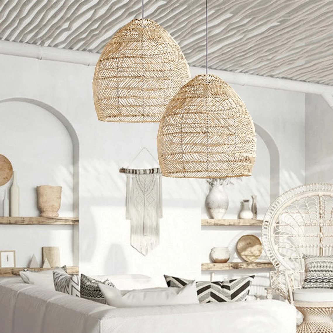 Handgemaakte Rotan Hanglamp Wicker Lampenkap