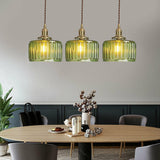 Retro Korte Cilinder Golvend Glazen Hanglamp