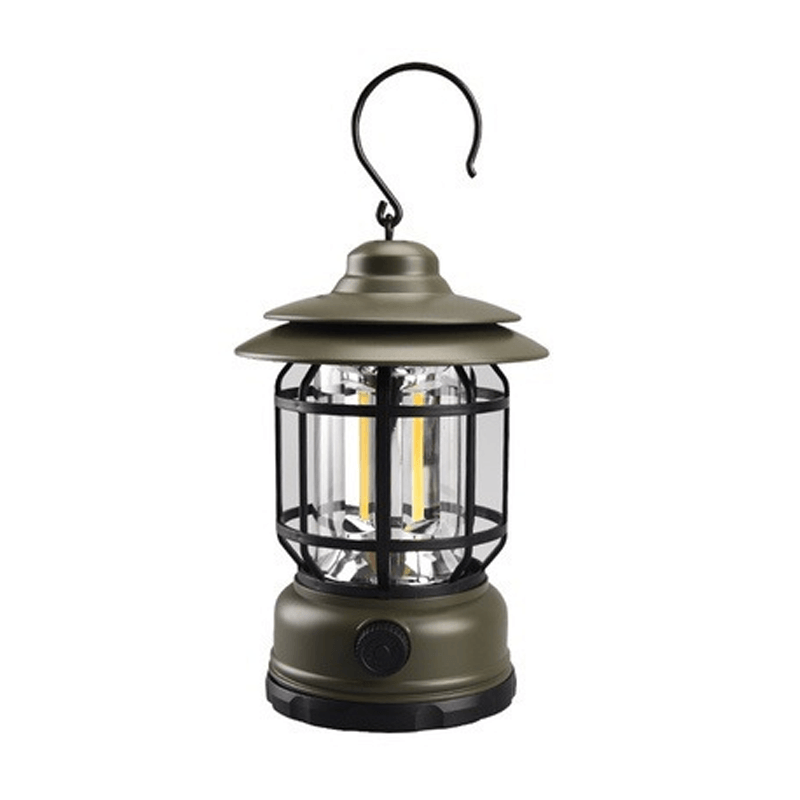 Draagbare Retro Campingleucht - VintageGlow, LED Campinglamp voor Outdoor, Tuin, en Avonturen