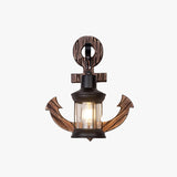 Vintage Anker LED Wandlamp - Industrieel Metaal & Hout voor Eetkamer/Woonkamer