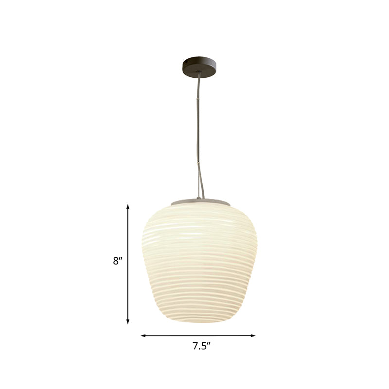 Moderne Hanglamp van Geribbeld Glas