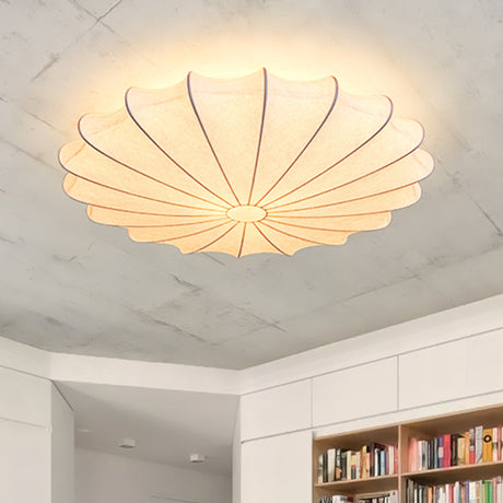 Moderne Stoffen Flushmount Plafondlamp - Wit - Elegante Verlichting voor Woonkamer of Slaapkamer