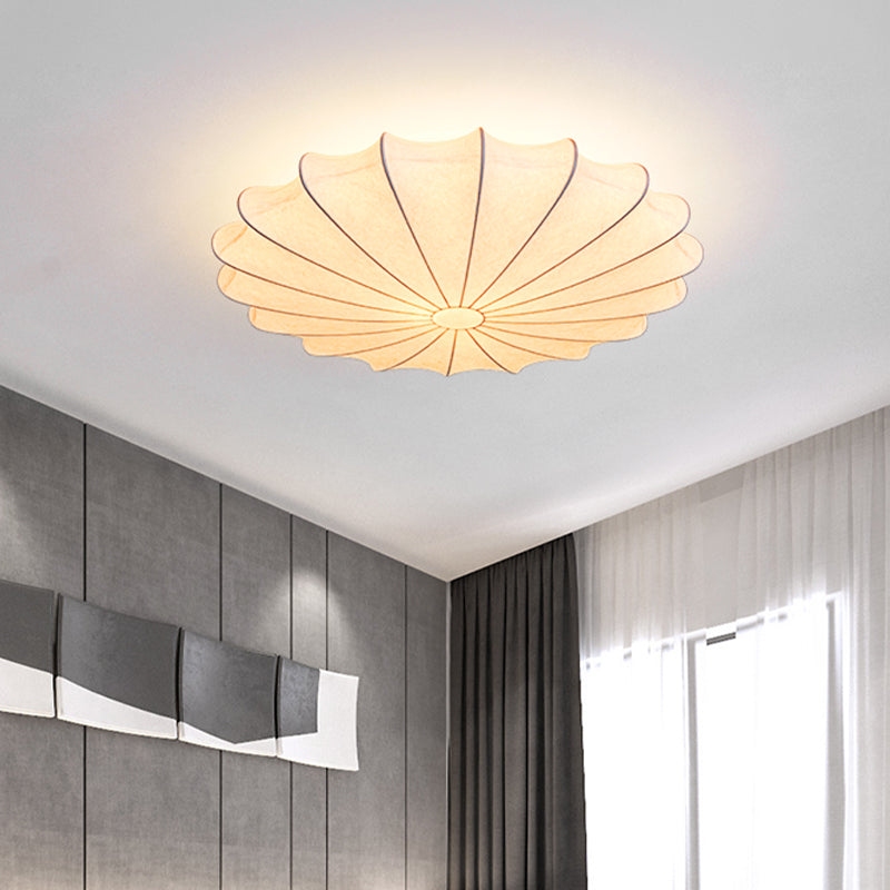 Moderne Stoffen Flushmount Plafondlamp - Wit - Elegante Verlichting voor Woonkamer of Slaapkamer