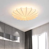 Moderne Stoffen Flushmount Plafondlamp - Wit - Elegante Verlichting voor Woonkamer of Slaapkamer