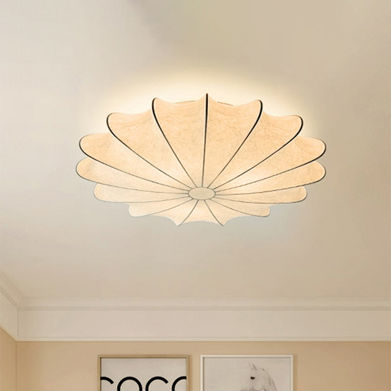 Moderne Stoffen Flushmount Plafondlamp - Wit - Elegante Verlichting voor Woonkamer of Slaapkamer