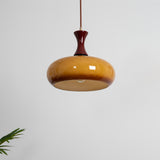 Retro Houten Bruine Koepel Keuken Eiland Hanglamp