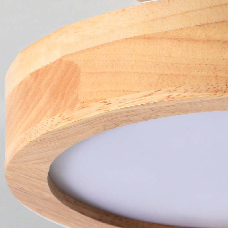 Stijlvolle LED Plafondlamp van Hout en Acryl voor Slaapkamer, Eetkamer en Woonkamer