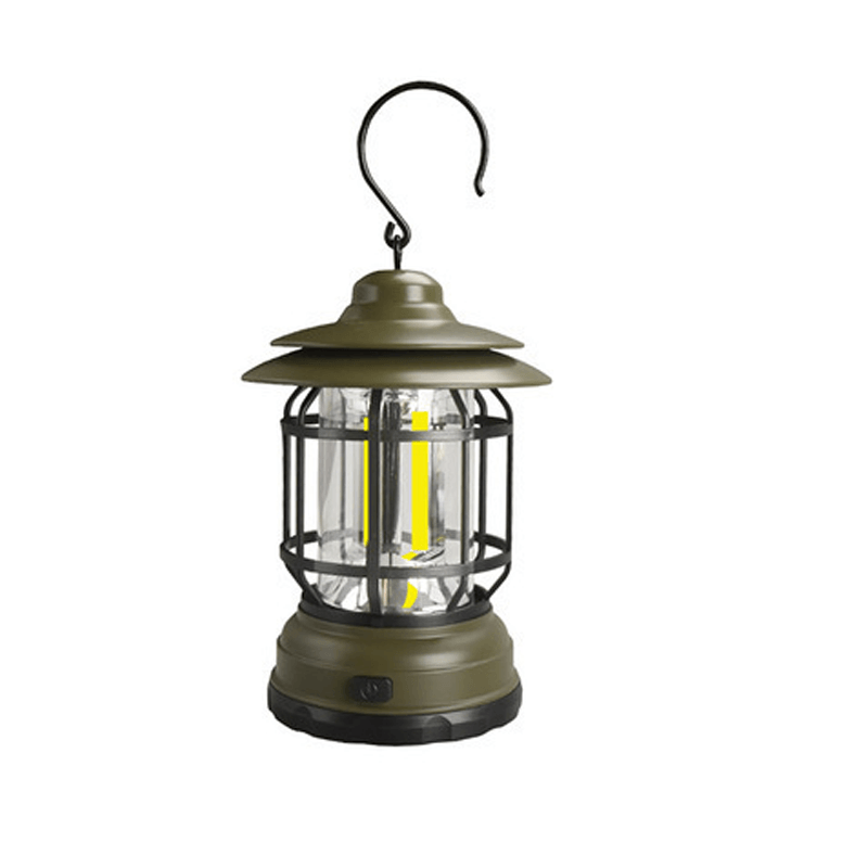 Draagbare Retro Campingleucht - VintageGlow, LED Campinglamp voor Outdoor, Tuin, en Avonturen
