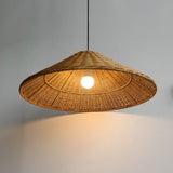 Geweven Rotan Hanglamp Wicker Kegel Lampenkap