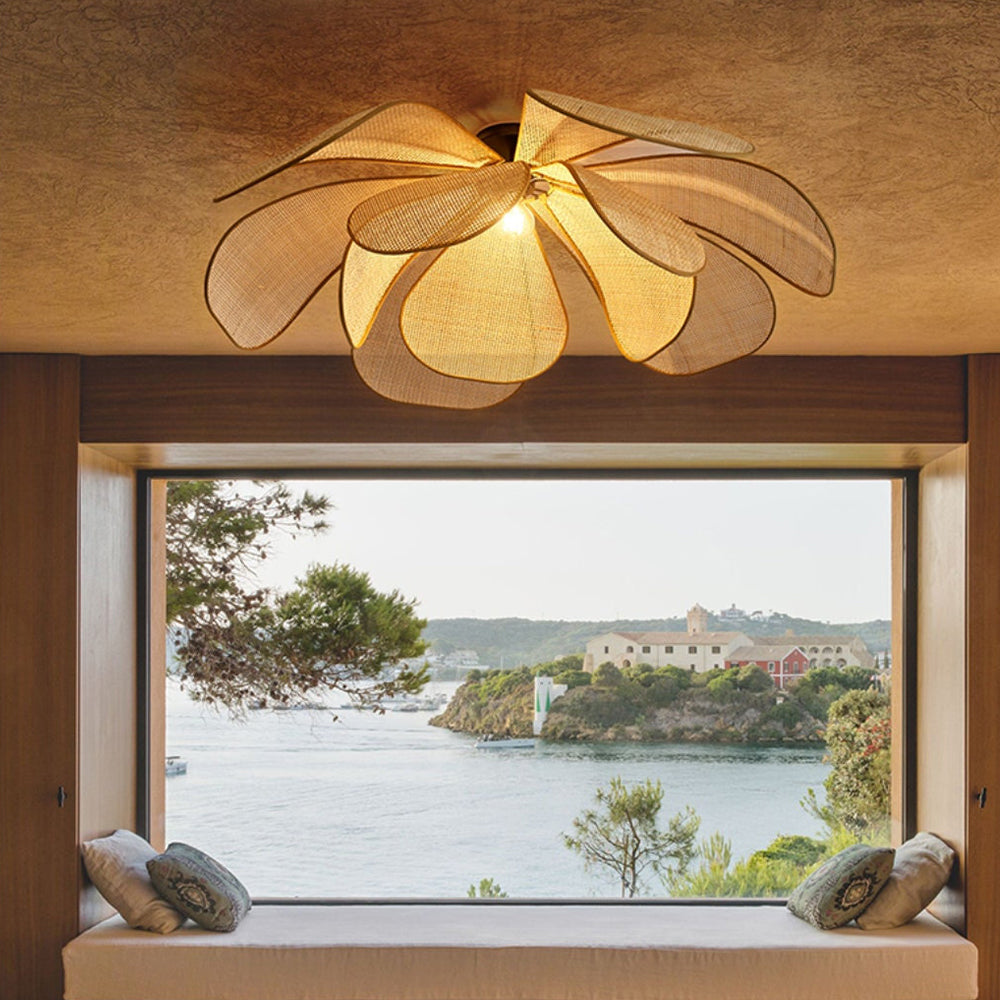 Rotan Bloem Rustieke Hanglamp
