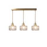 Retro Korte Cilinder Golvend Glazen Hanglamp