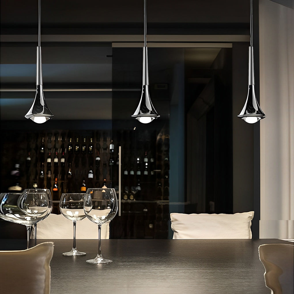 Moderne LED Hanglamp in Waterdruppelvorm – Verstelbare Metalen Kroonluchter voor Woonkamer, Slaapkamer, en Eetkamer