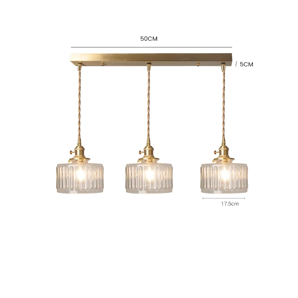 Retro Korte Cilinder Golvend Glazen Hanglamp