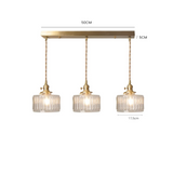 Retro Korte Cilinder Golvend Glazen Hanglamp
