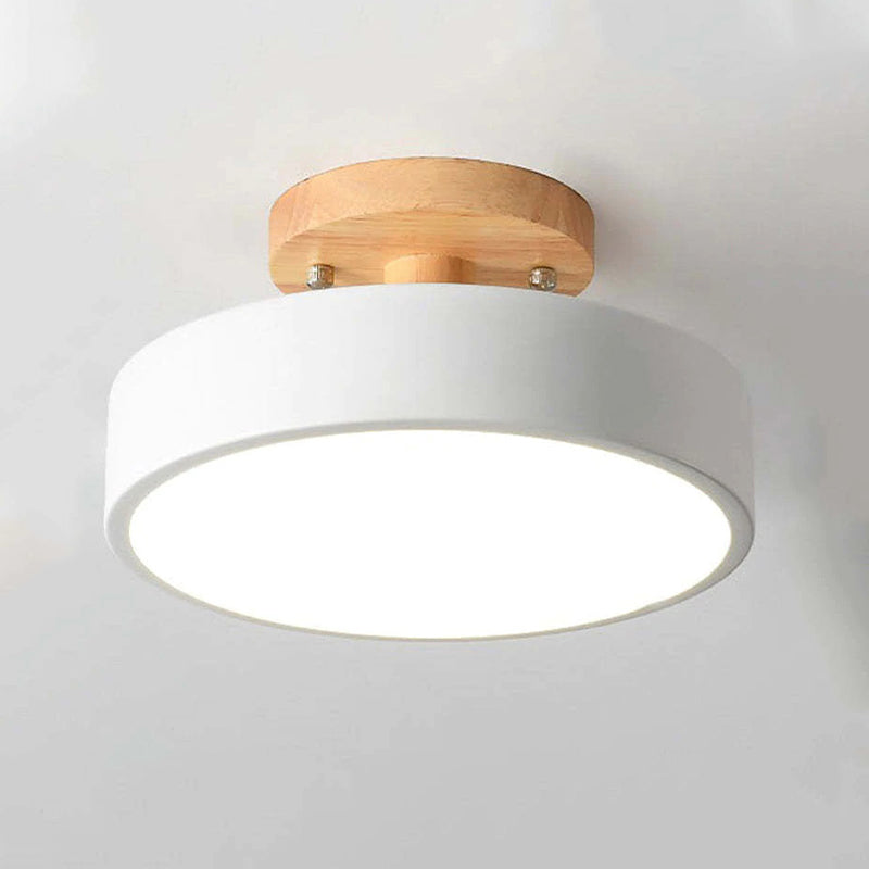 Stijlvolle LED Plafondlamp van Hout en Acryl voor Slaapkamer, Eetkamer en Woonkamer