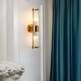 Moderne Wandlamp Cilindrisch Glas 1/2-Lichts Goud/Chroom - LED Sfeerverlichting voor Woonkamer & Slaapkamer