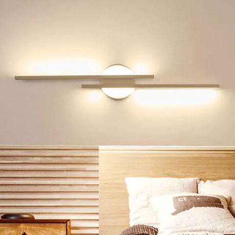 Moderne LED Wandlamp – Slank Dubbel Lijn Design voor Slaapkamer en Woonkamer | Zwart/Wit, Metalen Behuizing