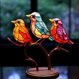 LuxeHome AvianElegance Vogels in Gekleurd Glas | Kunstzinnige Decoratie voor een Geraffineerd Interieur