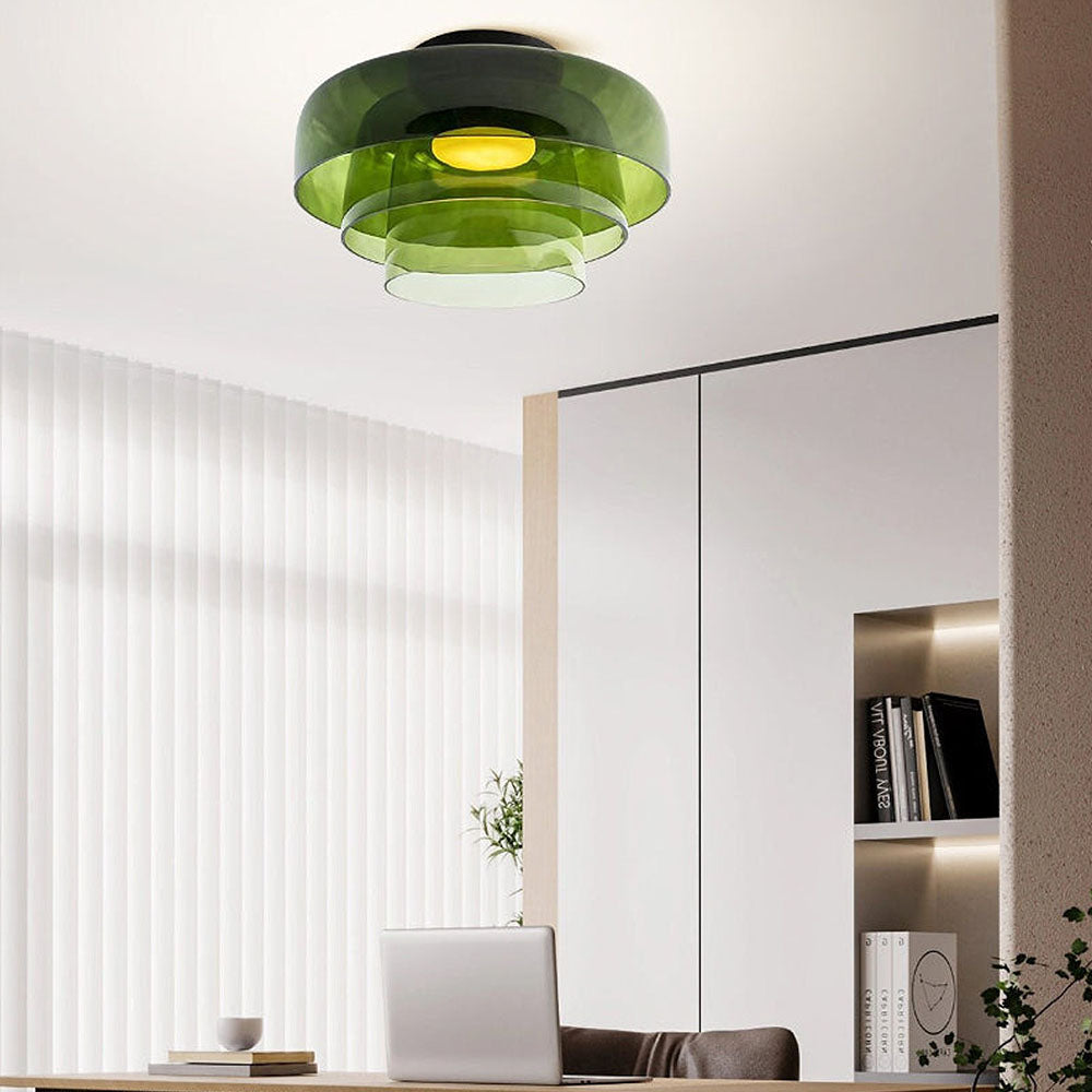 Middeleeuwse Flush Mount Glazen Plafondlamp
