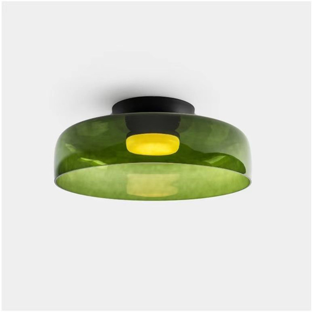 Middeleeuwse Flush Mount Glazen Plafondlamp
