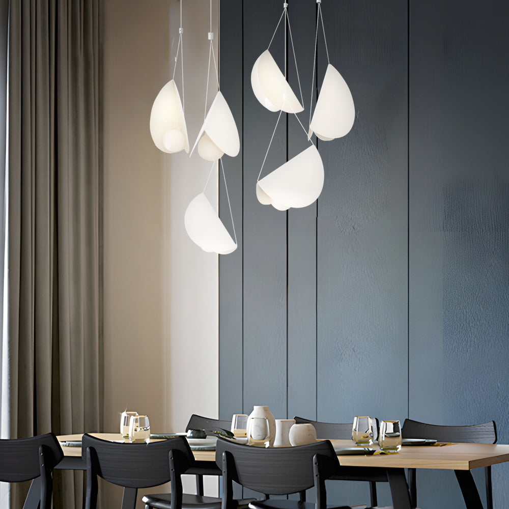 Minimalistische LED Hanglamp - Verstelbare Witte Glider Hanglamp 1/3/6-Licht, Modern Design voor Eetkamer en Woonkamer